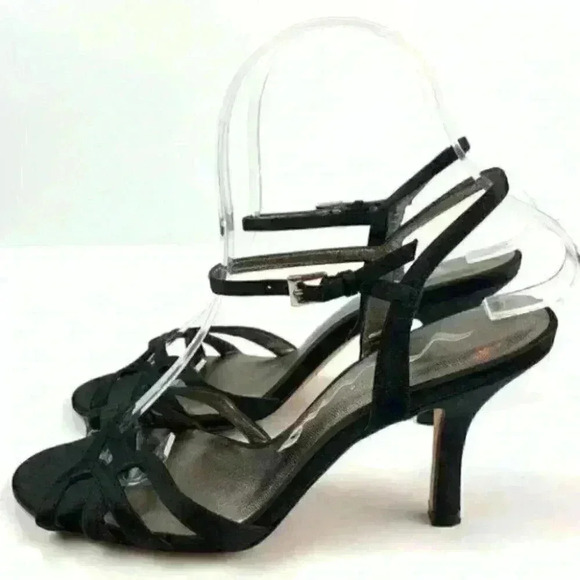 Nina womens heels size 6.5 36.5 black satin formal - Picture 8 of 8
